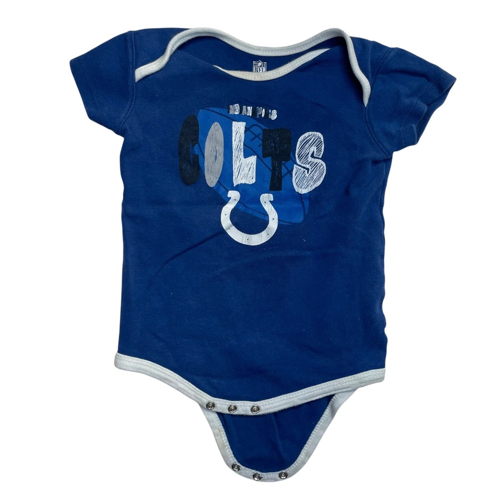 NFL Indianapolis Colts Baby Bodysuit Blue 24M Short Sleeve Graphic Snap Closure